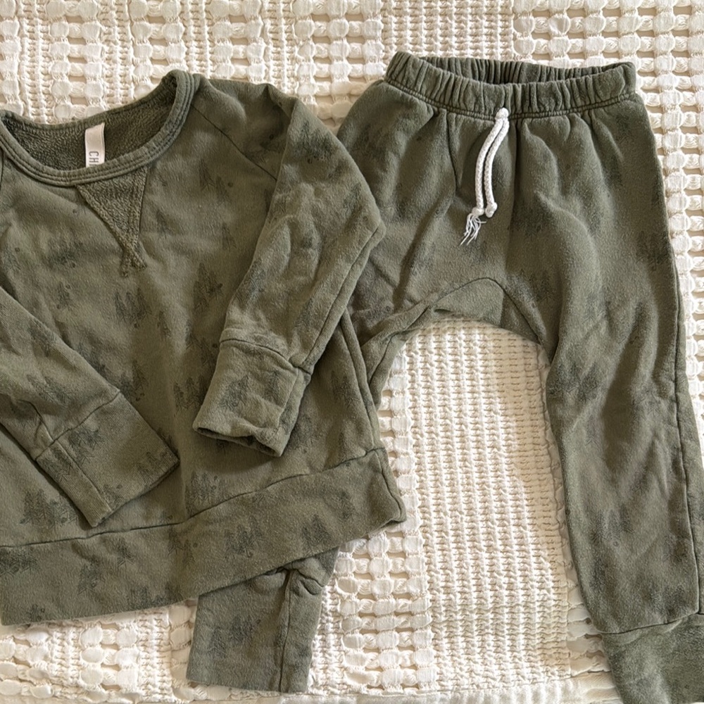 Childhoods Clothing Olive Green Kids Bottoms Set